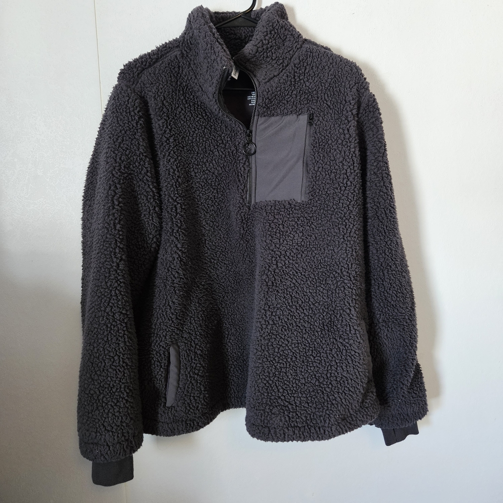 Torrid Foundation Active Gray Sherpa Pullover Jacket "Can't Stop Me"